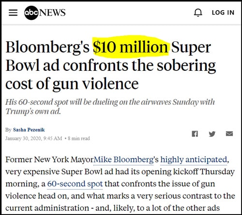 Michael Bloomberg's $10 million Super Bowl ad